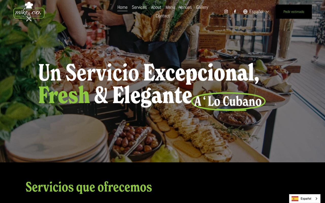 Catering by Mike & Co homepage