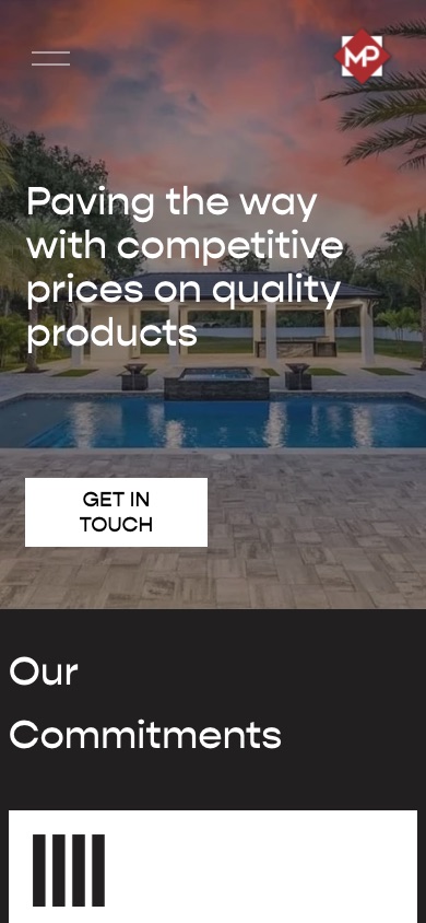 Mesa Pavers website on a phone