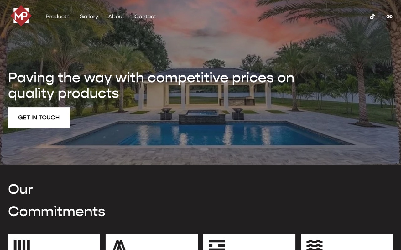 Mesa Pavers website on a laptop